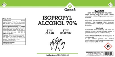 32 Oz (Gascoclean   Isopropyl Alcohol (5.25x 10.625) 32 Oz)